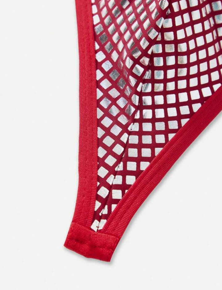 Men's Metallic Fabric Patchwork Thong Underwear